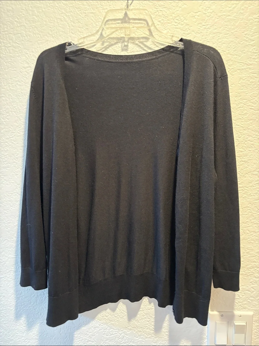 Halogen Lightweight Black 3/4 Sleeve Button Down Women's Cardigan